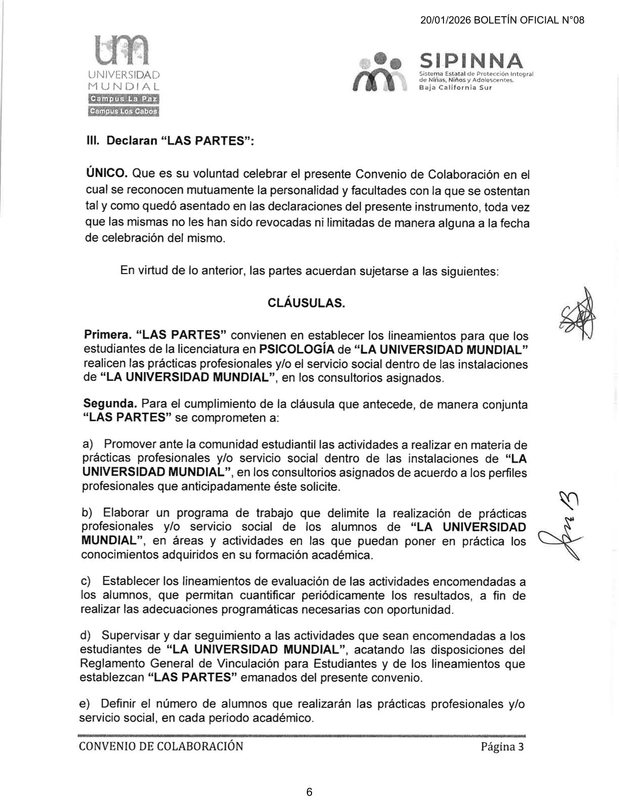 Convenio SIPINNA BCS 3