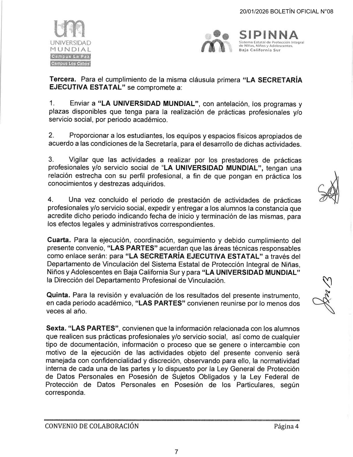 Convenio SIPINNA BCS 4